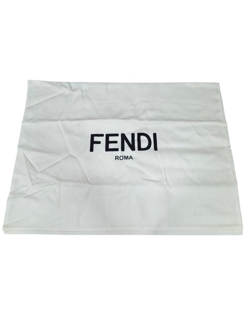 Fendi Roma Cream Dust Bag Pouch Drawstring with Black Logo 19" X 14" Authentic